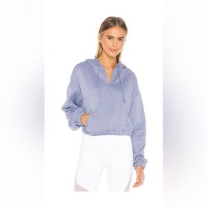 Alo Stadium Half Zip Hoodie in Blue Moon - SOLD OUT